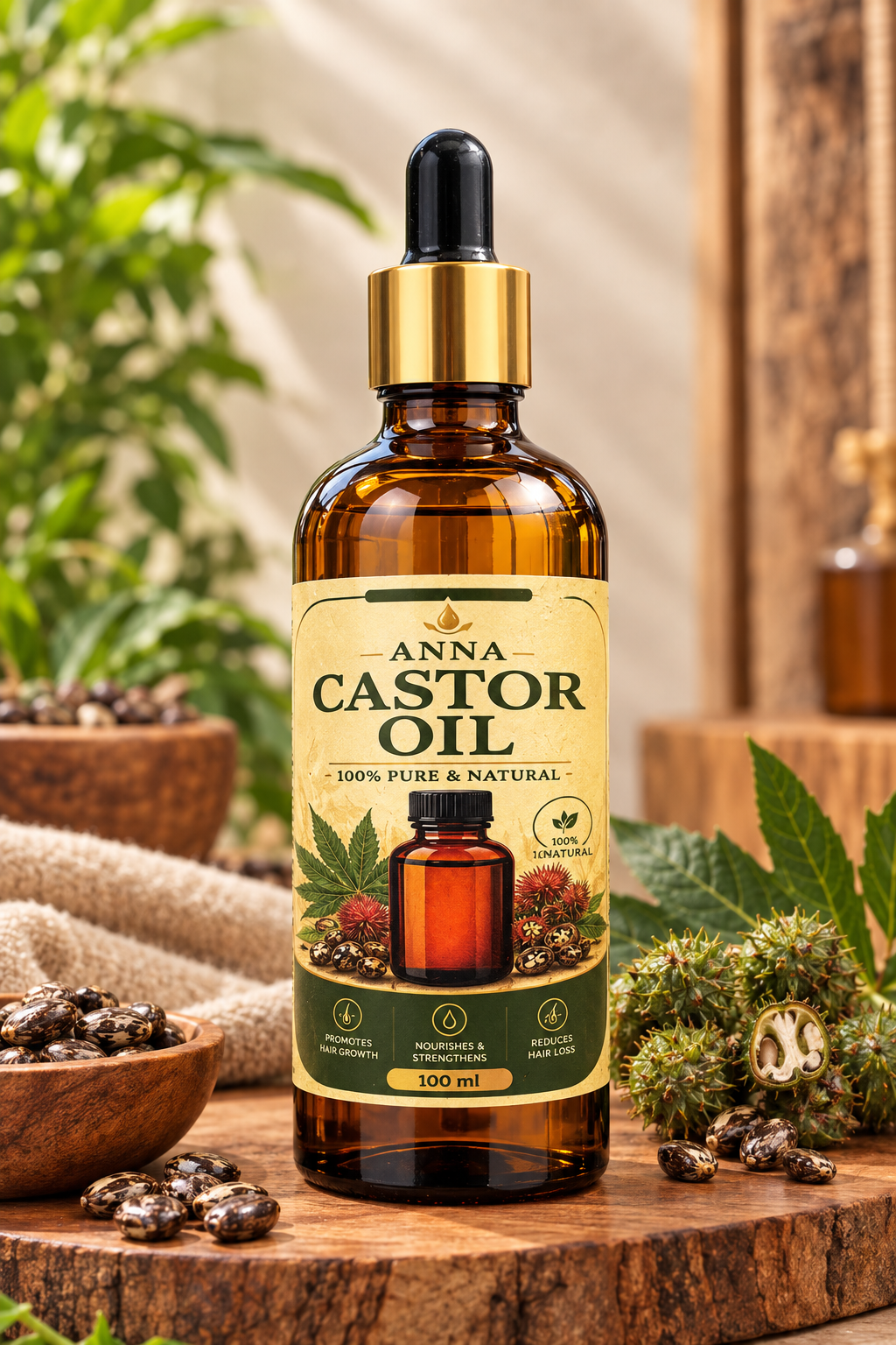 Anna Castor Hair Oil bottle